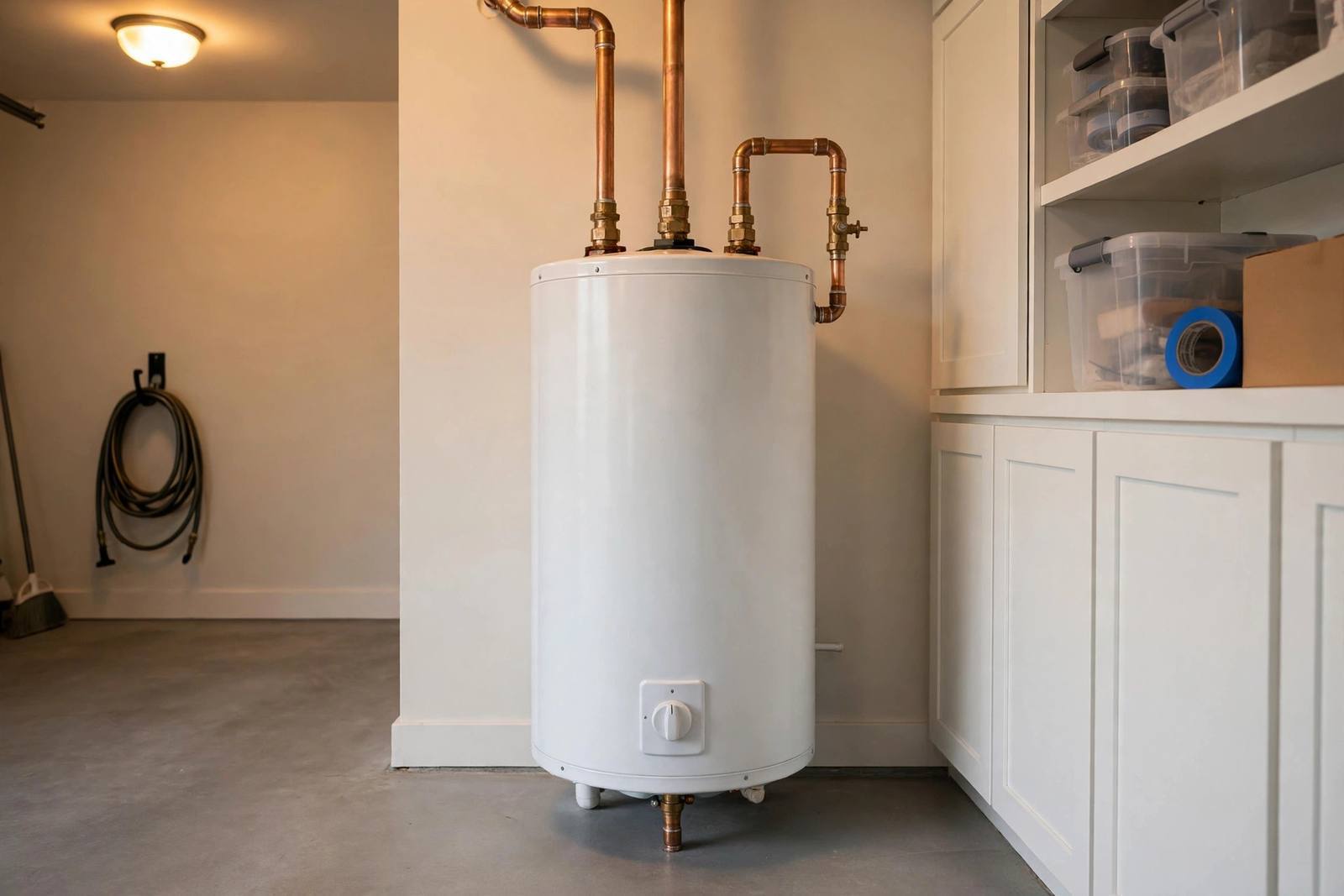 Water heater inspected for a hot-side slab leak in a home
